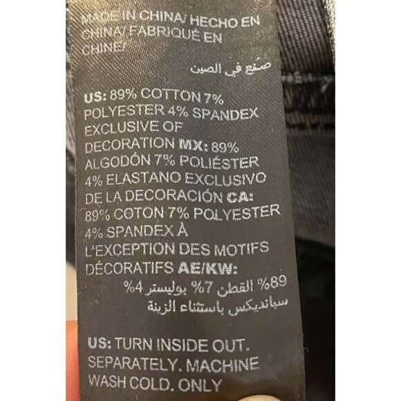 Black Mid-Rise Skinny Ankle Jeans Stud Detailing Size 8 - Picture 5 of 12